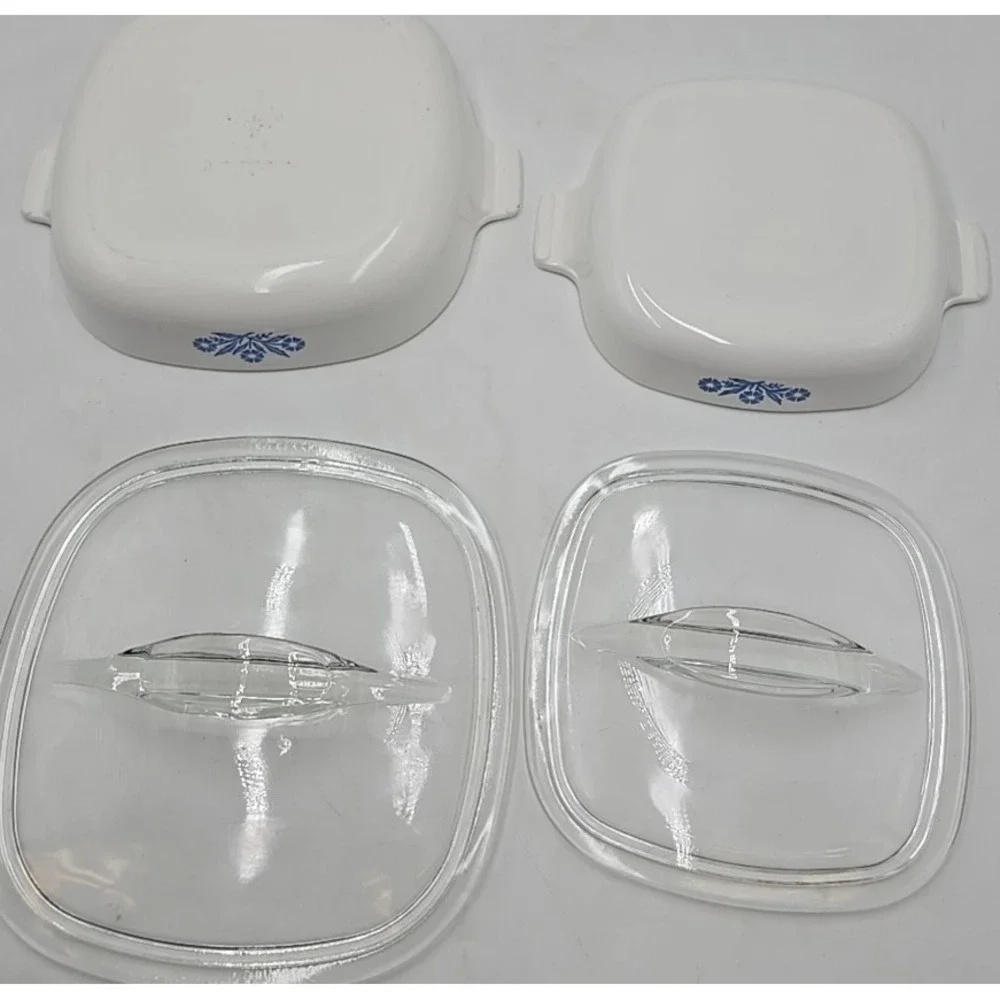 Set of 2 Corning Ware Blue Cornflower Casserole Dishes - A-17 7inch A-4 9 Inch